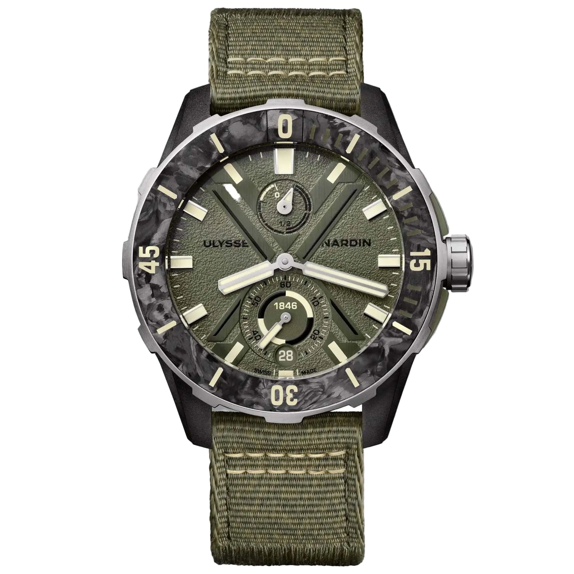 Ulysse Nardin Diver Net OPS 44mm, crafted from recycled fishing nets and sustainable materials—innovation meets ocean-inspired watchmaking.