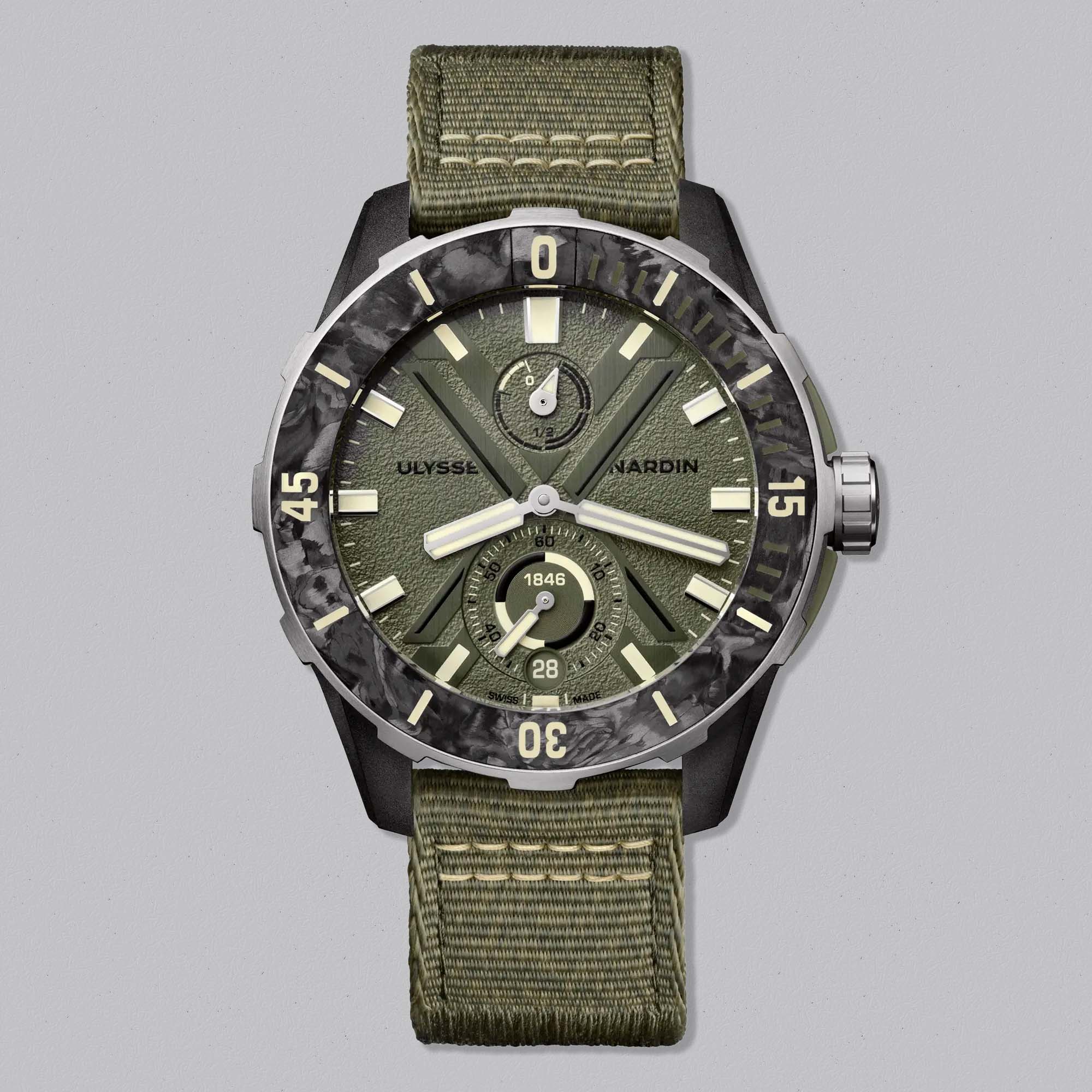 Ulysse Nardin Diver Net OPS 44mm, crafted from recycled fishing nets and sustainable materials—innovation meets ocean-inspired watchmaking.