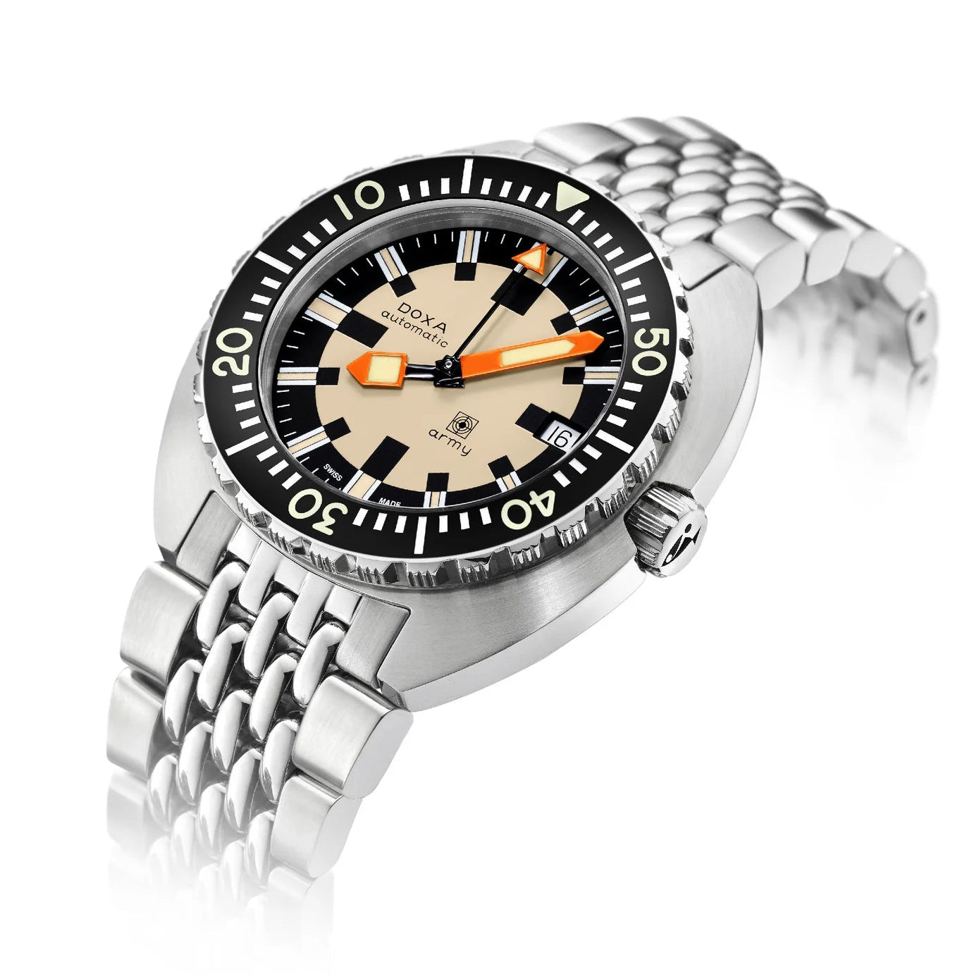 Doxa Army Black Bezel and  Metal Bracelet
