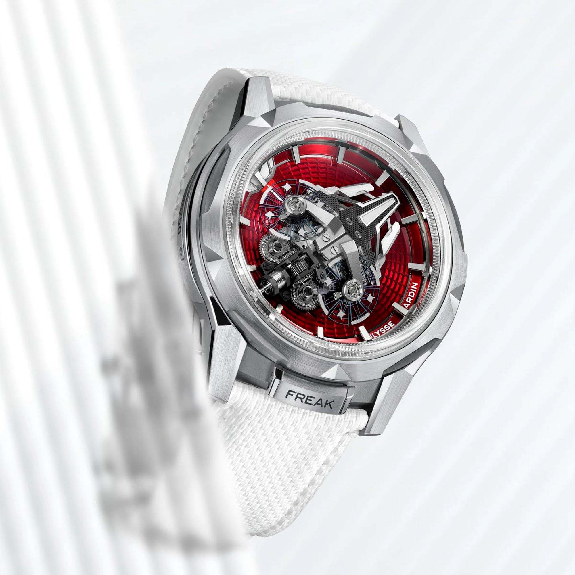 The Ulysse Nardin Freak S Enamel Red redefines mechanical beauty—bold red enamel, dual oscillators, and cosmic design powered by innovation.