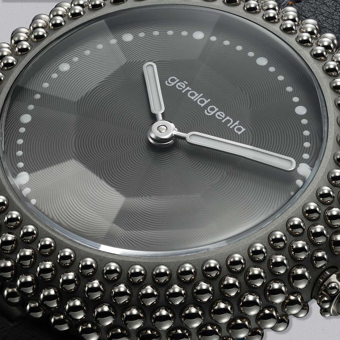 The Gentissima Oursin 36 Anthracite by Gerald Genta blends Swiss watchmaking with high jewellery design. Explore at Swiss Gallery London.