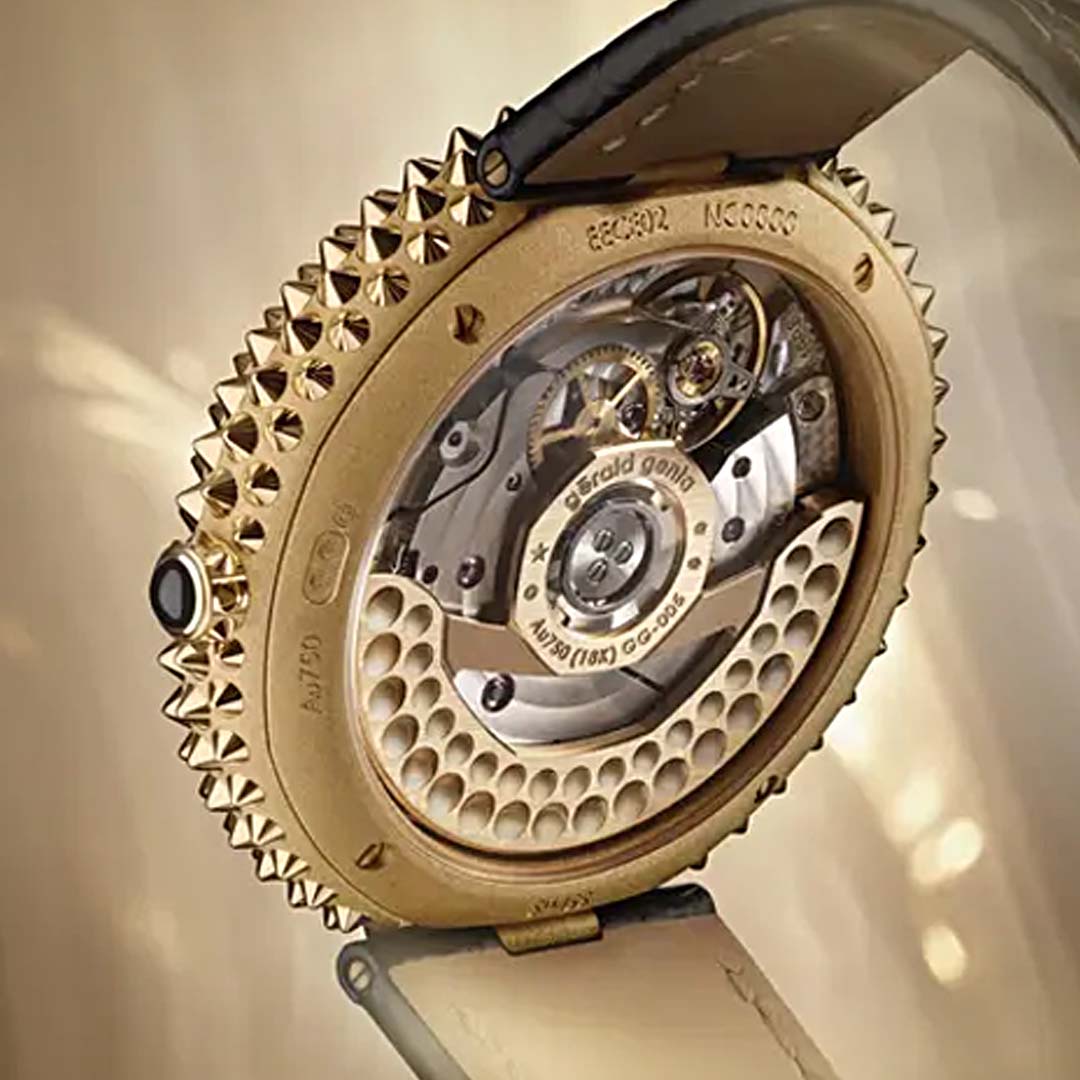 The Gentissima Oursin 36 Black Onyx by Gerald Genta pairs a deep black dial with high jewellery Swiss watchmaking.