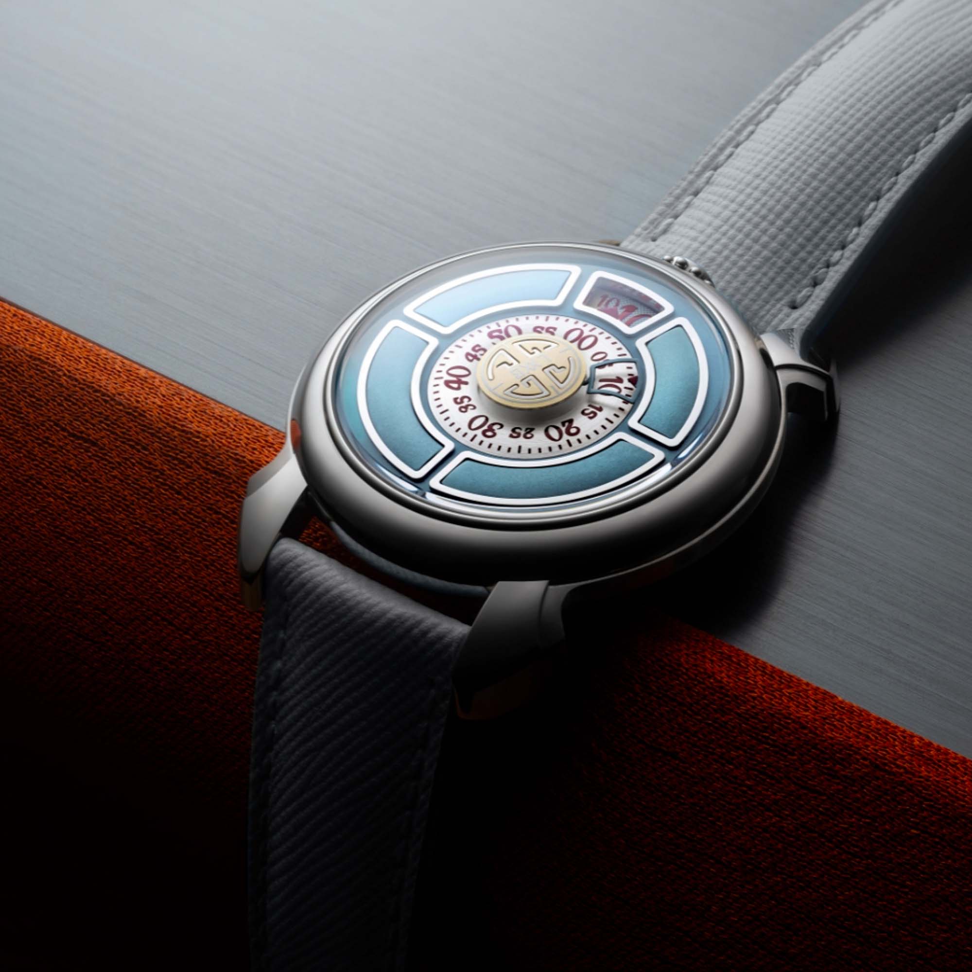 LABORMATIC Azzurro by GAGA LABORATORIO, an automatic timepiece combining vibrant blue character with experimental design and mechanical confidence.