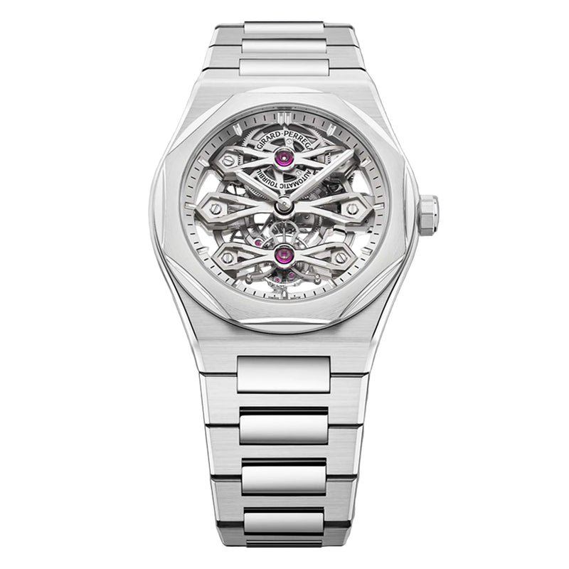 Girard-Perregaux Laureato Three Gold Bridges with openworked dial and steel bracelet