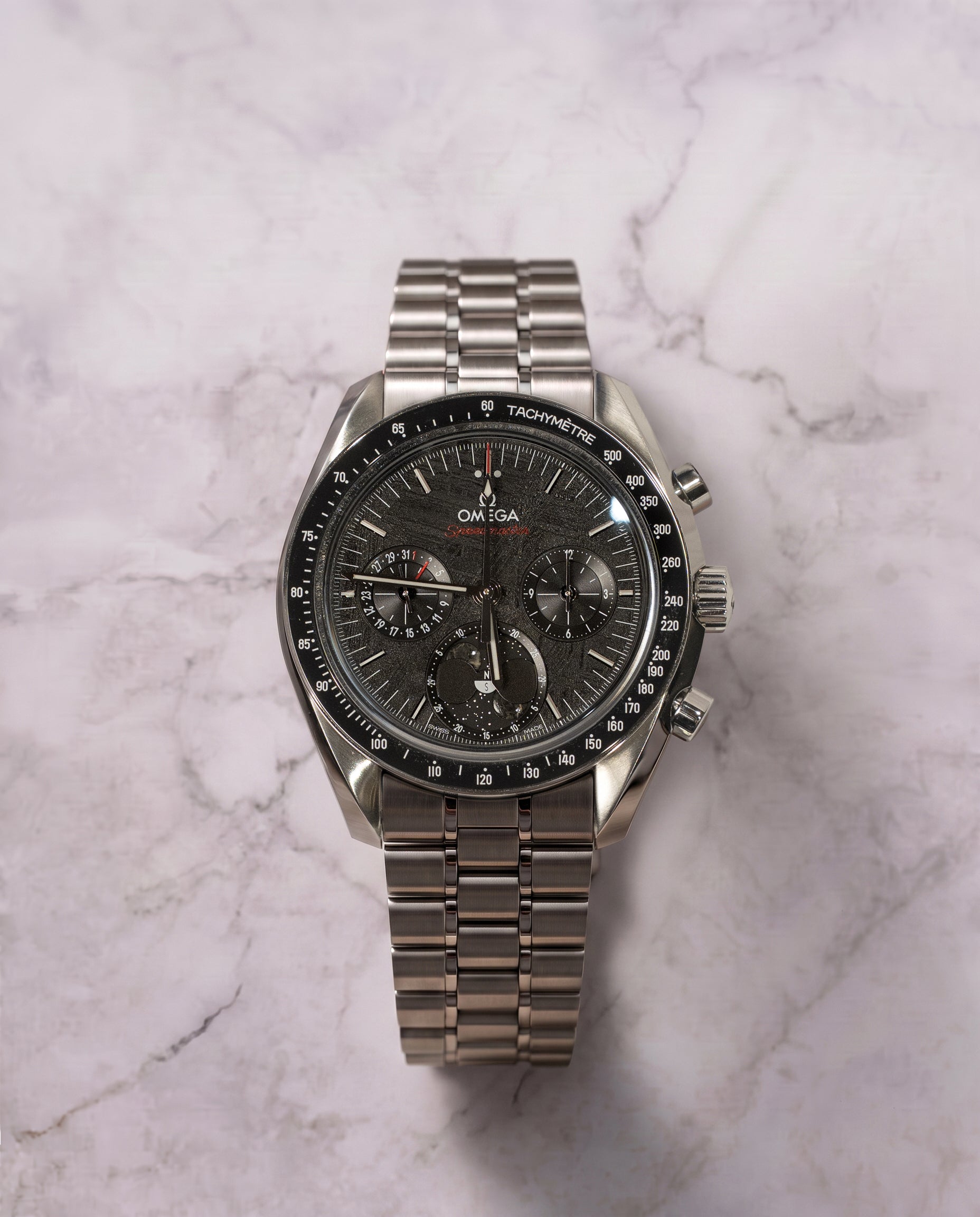 OMEGA SPEEDMASTER MOONPHASE 43MM METEORITE