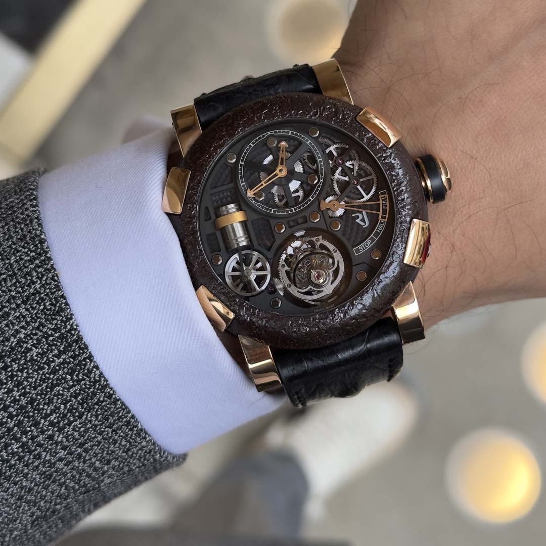 Discover the Romain Jérôme Titanic-DNA Tourbillon, a rare limited edition of 65 incorporating original Titanic steel, bold industrial design, and Swiss tourbillon craftsmanship.