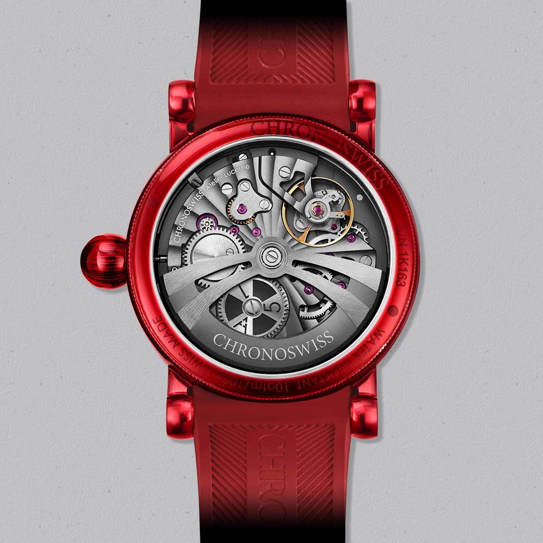 Discover the Chronoswiss Delphis Firestarter, a bold Area 51 timepiece with fiery enamel dial and manufacture movement.