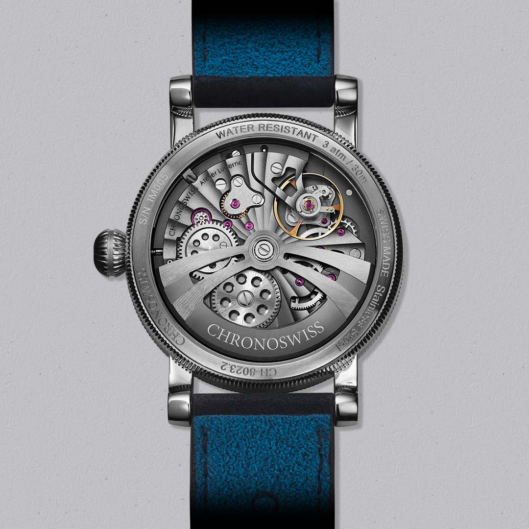 Discover the Chronoswiss Evolution Small Second Blue Orbit, a refined mechanical watch with small seconds display and modern manufacture movement.