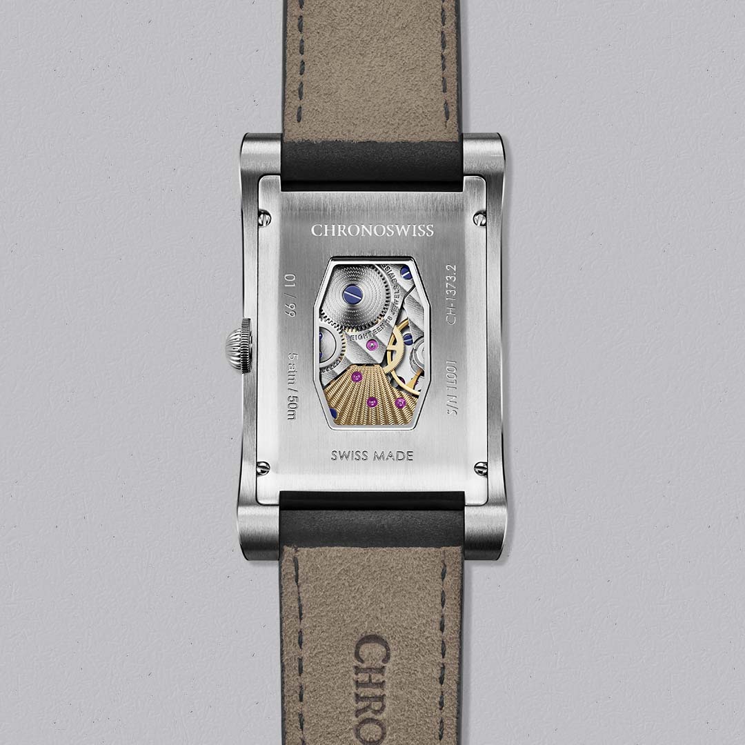 Discover the Chronoswiss Neo Digiteur Granit, a mechanical watch without hands featuring jumping hours and digital minutes. Limited edition of 99, shop at Swiss Gallery UK.