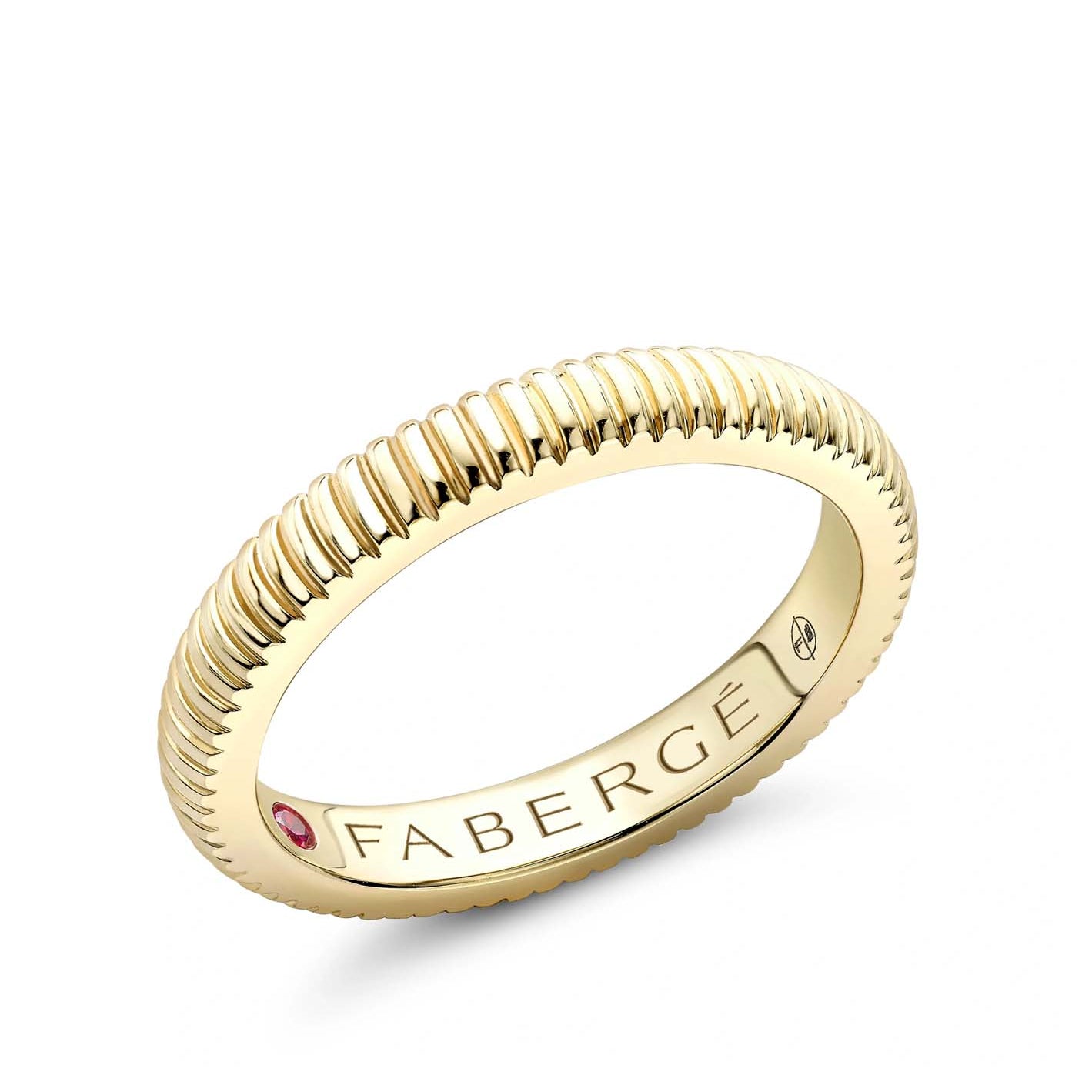 COLOURS OF LOVE YELLOW GOLD FLUTED RING