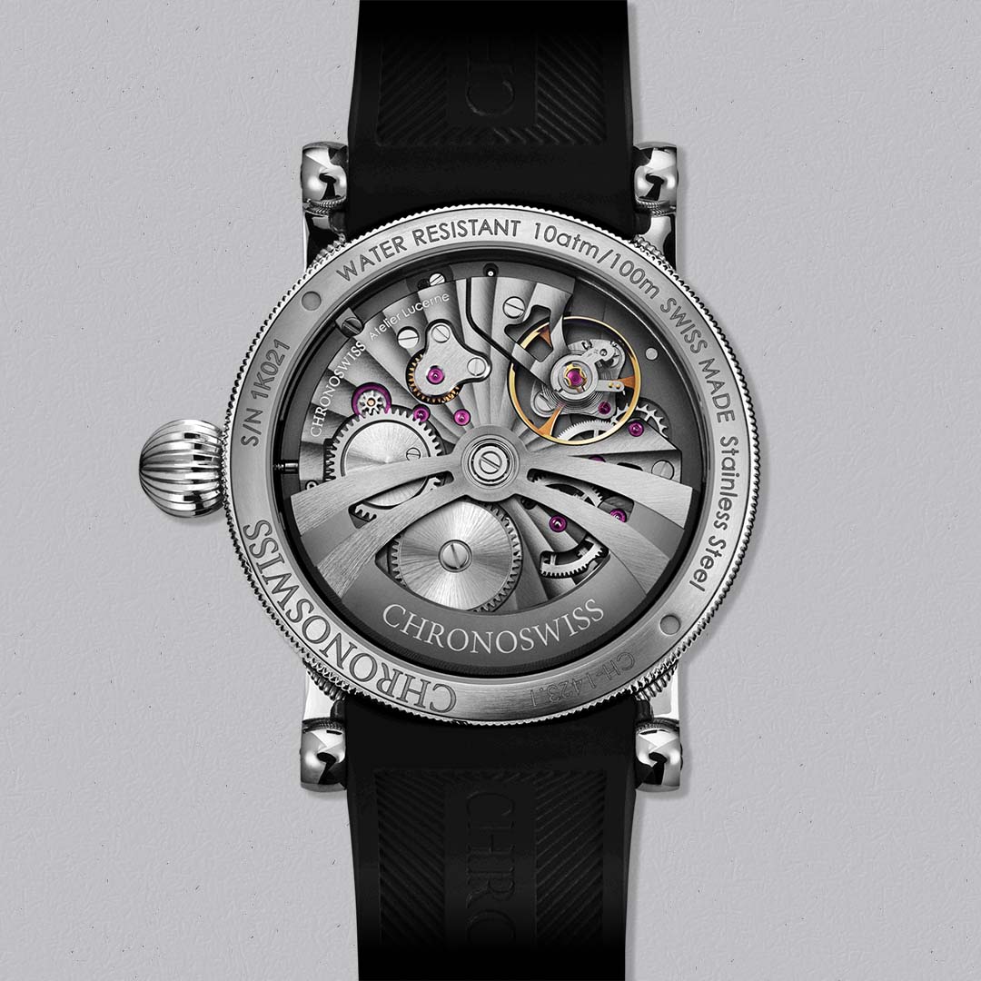 Discover the Chronoswiss Delphis Horizon, a refined mechanical watch with sculptural dial and manufacture movement.