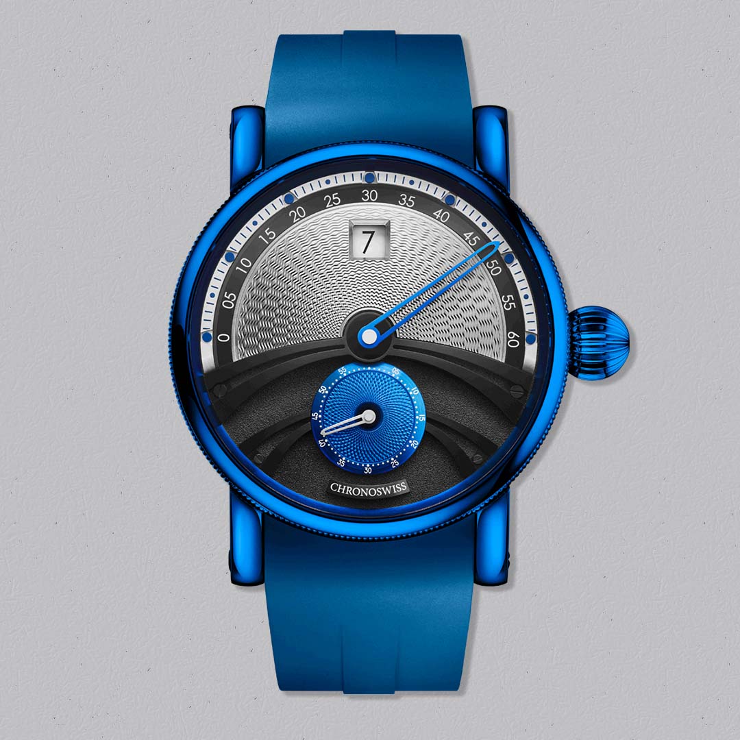 Chronoswiss Evolution Delphis Sub Zero with hand guilloché silver dial and Grade 5 titanium case. Limited to 50 pieces.