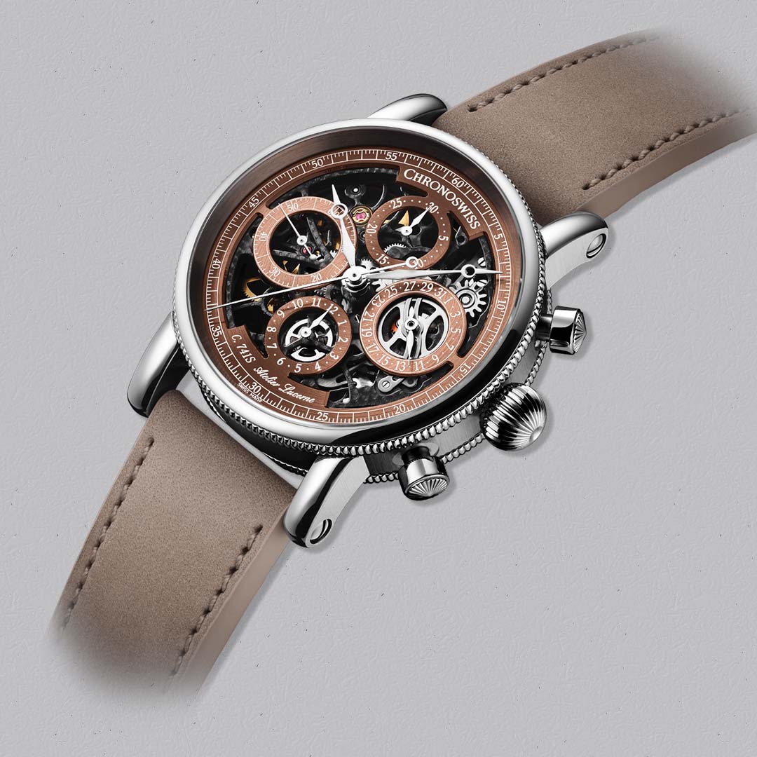 The Evolution Opus Chronograph Dakar by Chronoswiss pairs titanium construction with open mechanical architecture.