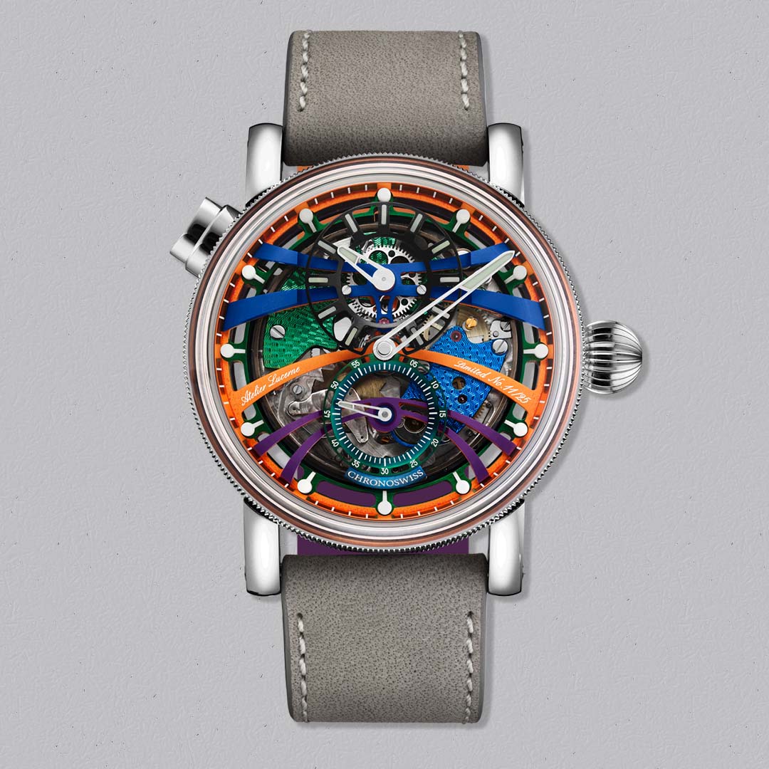 Chronoswiss Q-Repeater Scream in Grade 5 titanium with quarter repeater complication and skeletonised dial. Limited to 25 pieces.