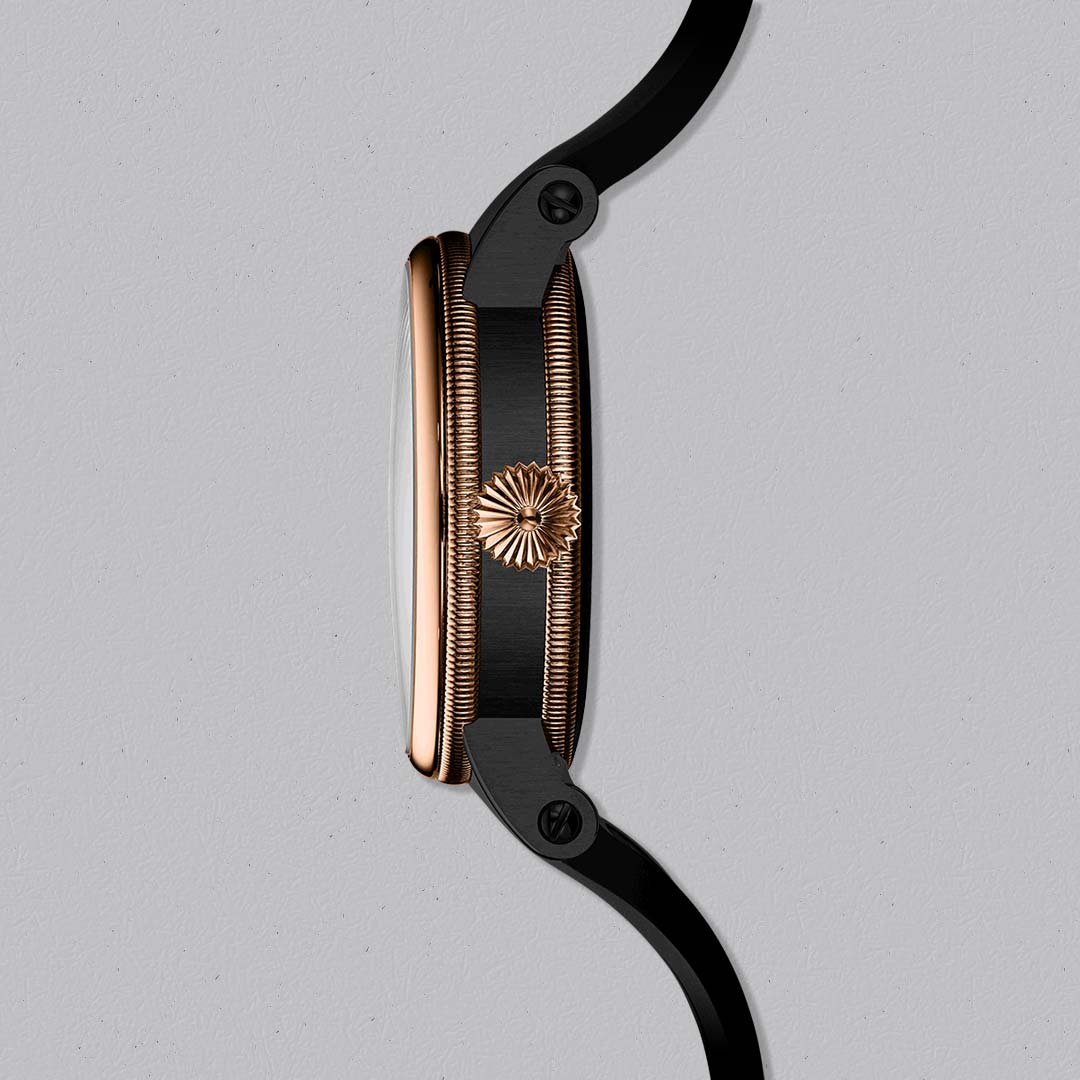 Shop the Chronoswiss Evolution ReSec Obsidian at Swiss Gallery UK, a contemporary mechanical timepiece with bold contrast.