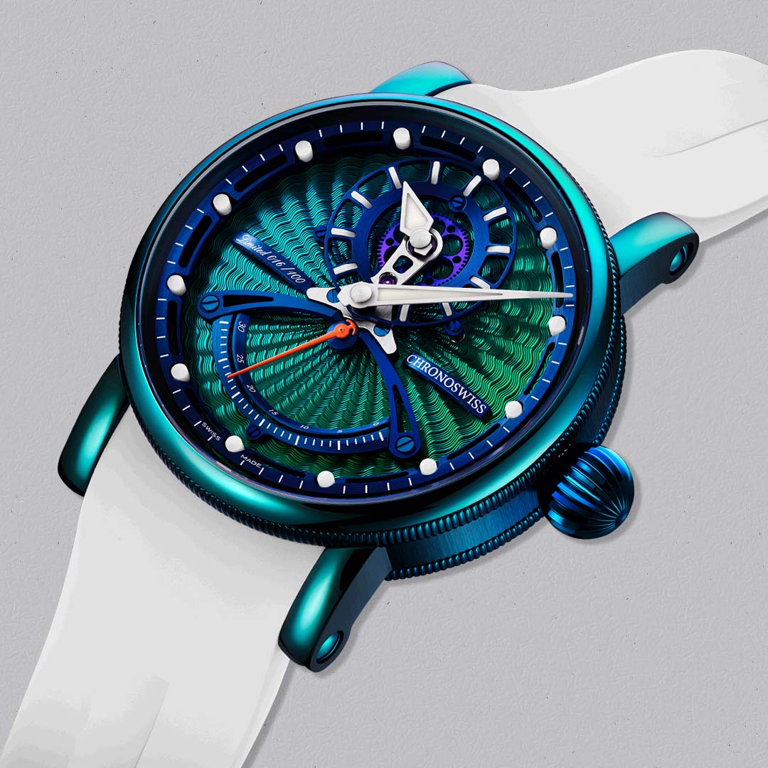 Shop the Chronoswiss Evolution ReSec Snake at Swiss Gallery UK, a bold mechanical timepiece inspired by precision and movement.