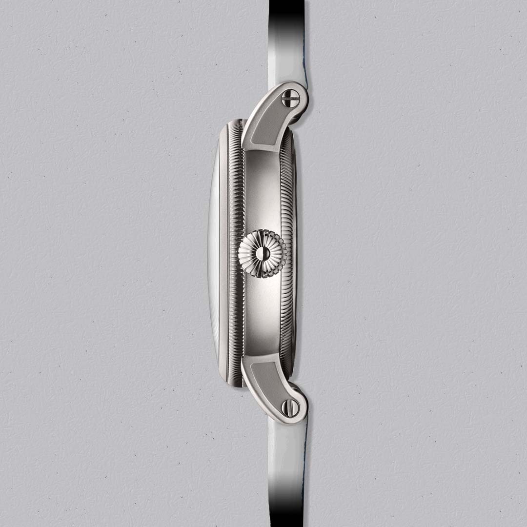 Shop the Chronoswiss Evolution STRIKE TWO STELLAR BLUE at Swiss Gallery UK, a modern regulator watch powered by the C.6000 manufacture movement.