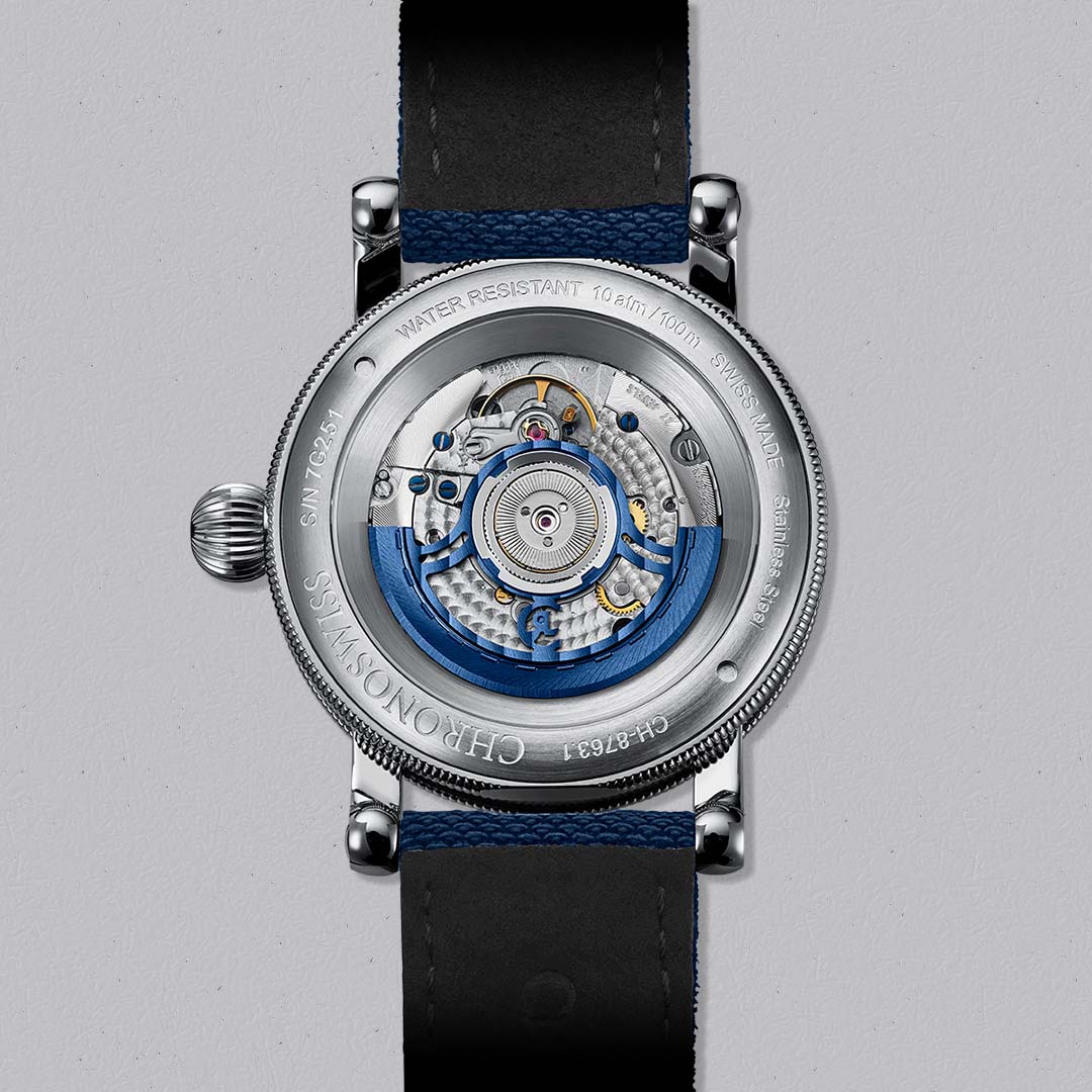 Discover the Chronoswiss Night & Day Midnight, a refined regulator watch with luminous day night indication.