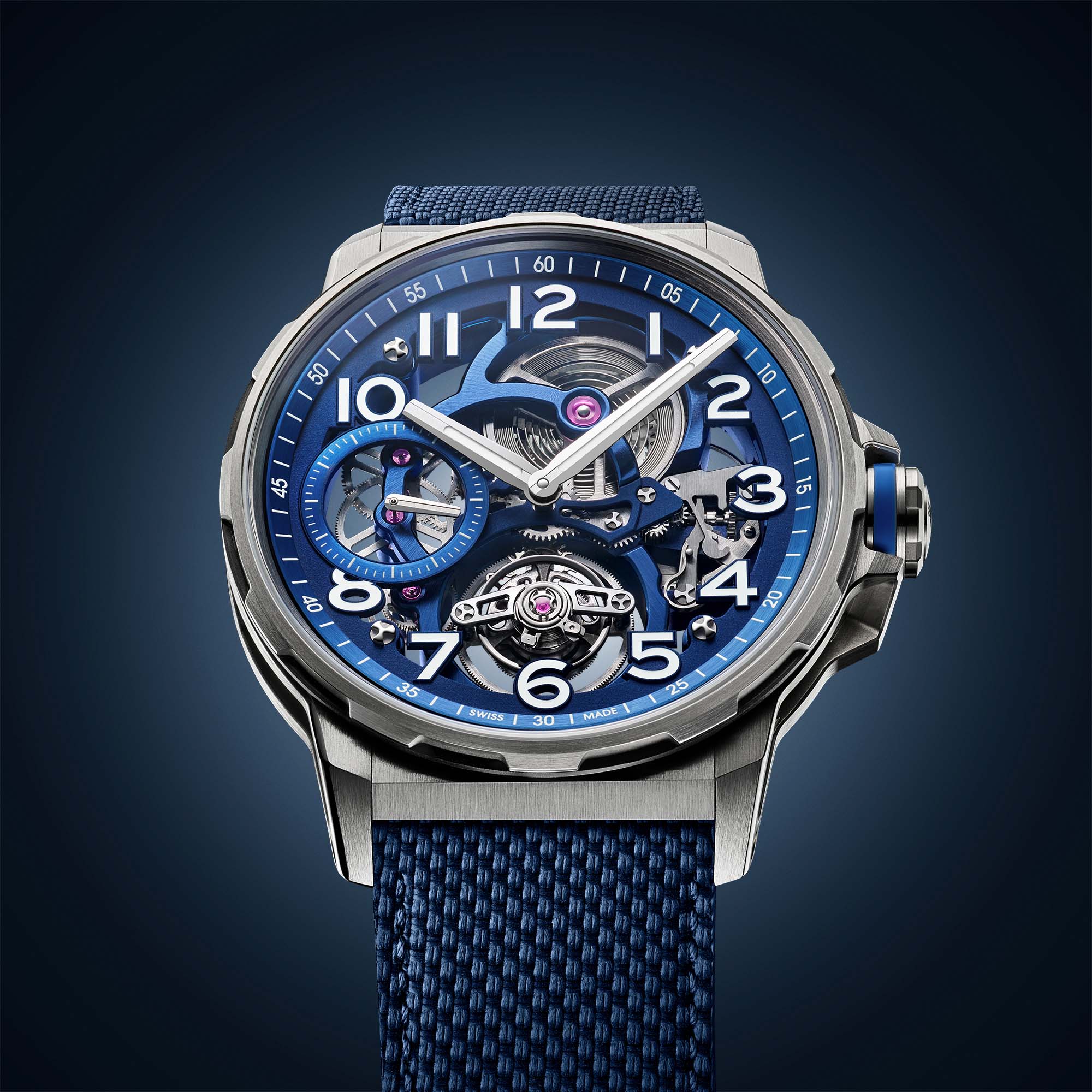 This limited Angelus Flying Tourbillon in blue fuses cutting-edge skeletonization with a flying tourbillon movement — only 25 made worldwide.