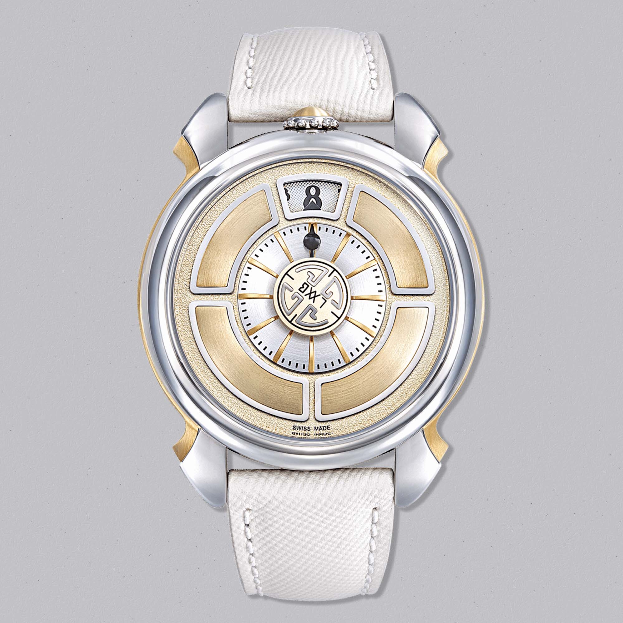 GAGA LABORATORIO LABORMATIC Champagne, an automatic watch defined by warm tones, industrial elegance, and contemporary Italian design.