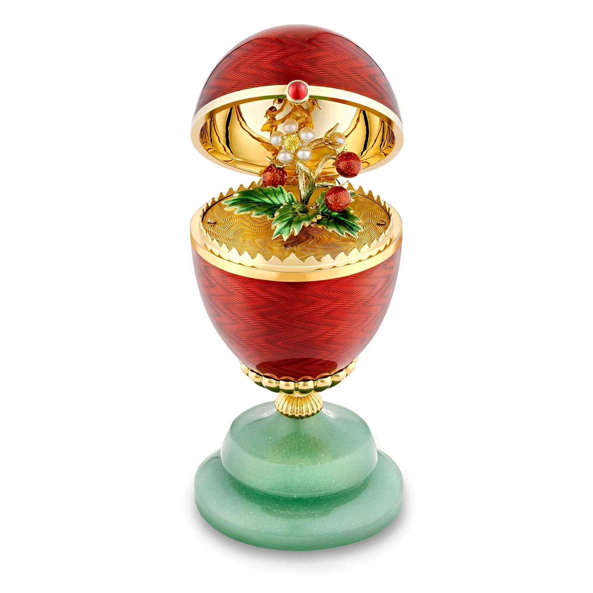 limited-edition-18k-yellow-gold-red-guilloche-enamel-egg-objet-with-wild-strawberry-surprise-1921da3187_9-open