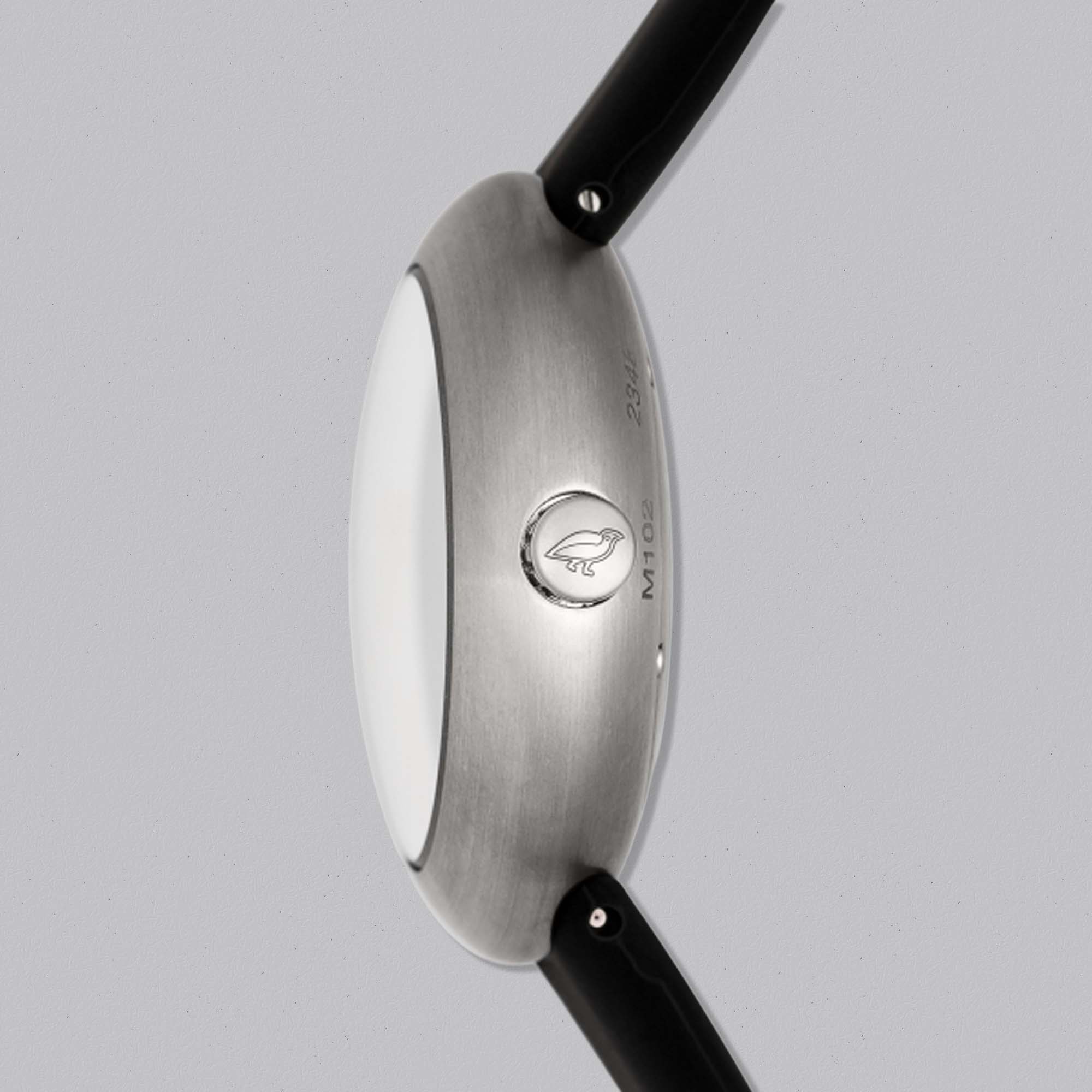 The Megapod Hour Glass GAE M002 HG features a rotating hour glass seconds hand and bold 46mm case. Limited to 25 pieces, available from Swiss Gallery UK.