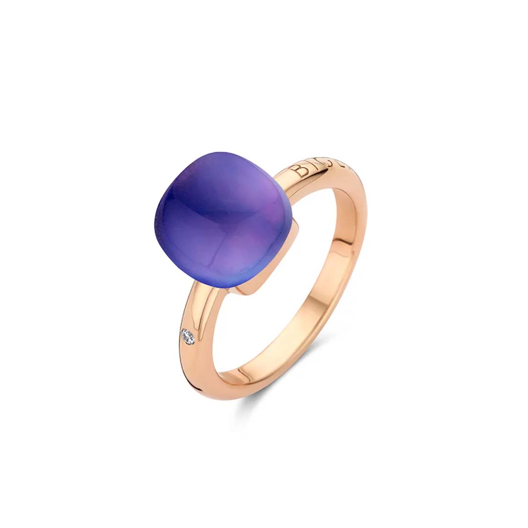 Mini Sweety ring with amethyst and lapis pairs rich purple tones with deep blue for a bold yet refined jewellery statement.