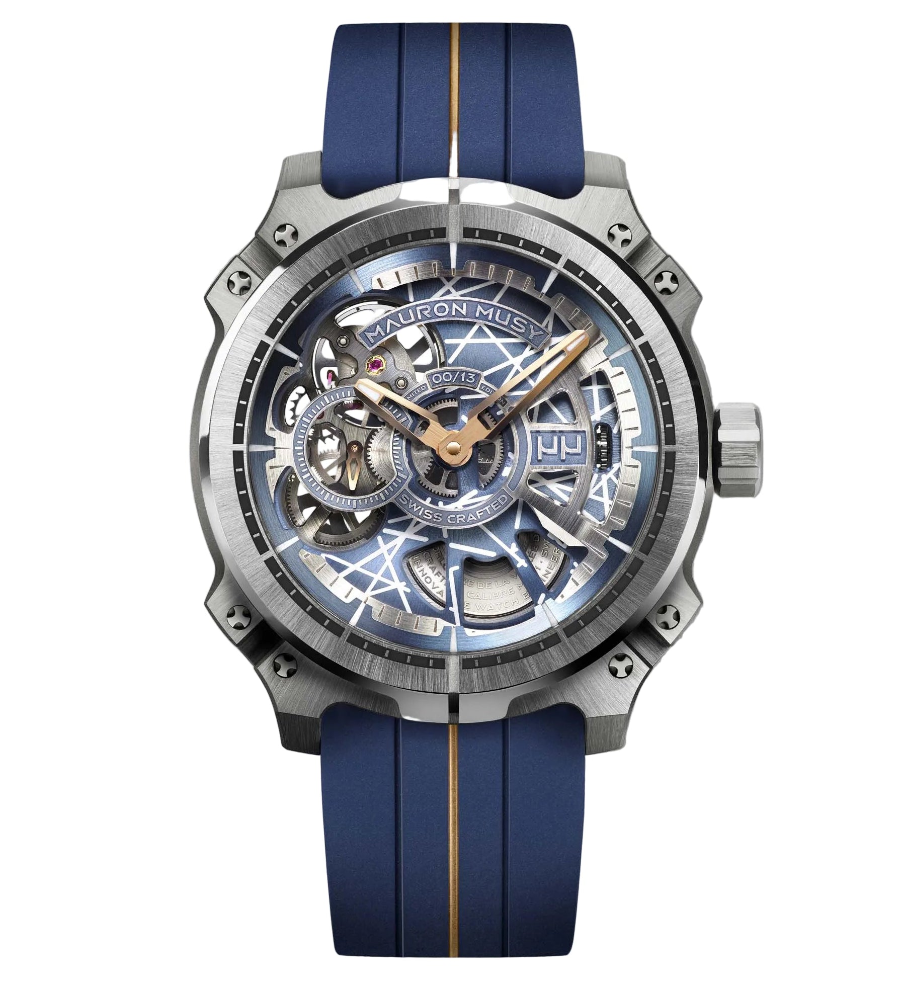 Discover the Mauron Musy MU05-103 Titanium Limited Edition Skeleton watch — Swiss innovation, nO-Ring® technology, and bold architectural design.