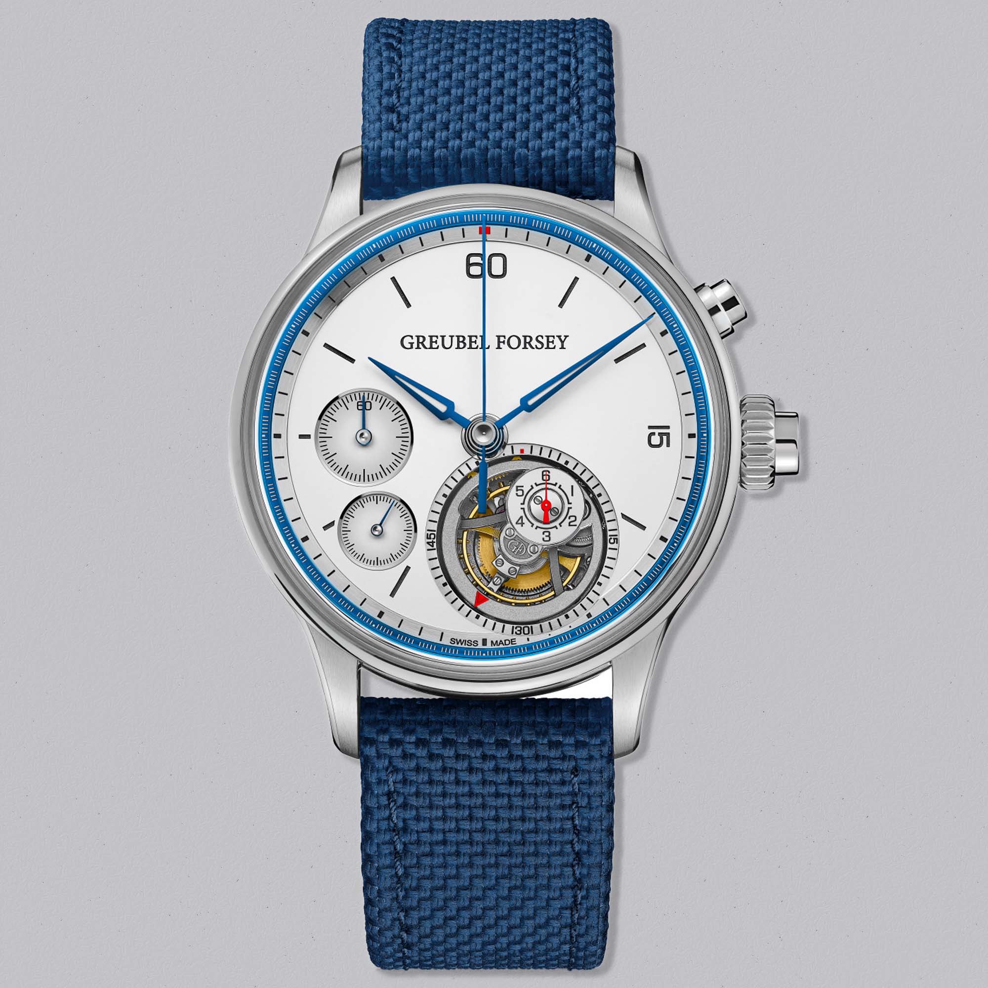 Greubel Forsey GF14 Nano Foudroyante EWT Blue – limited to 22 pieces, showcasing avant-garde watchmaking and rare exclusivity.