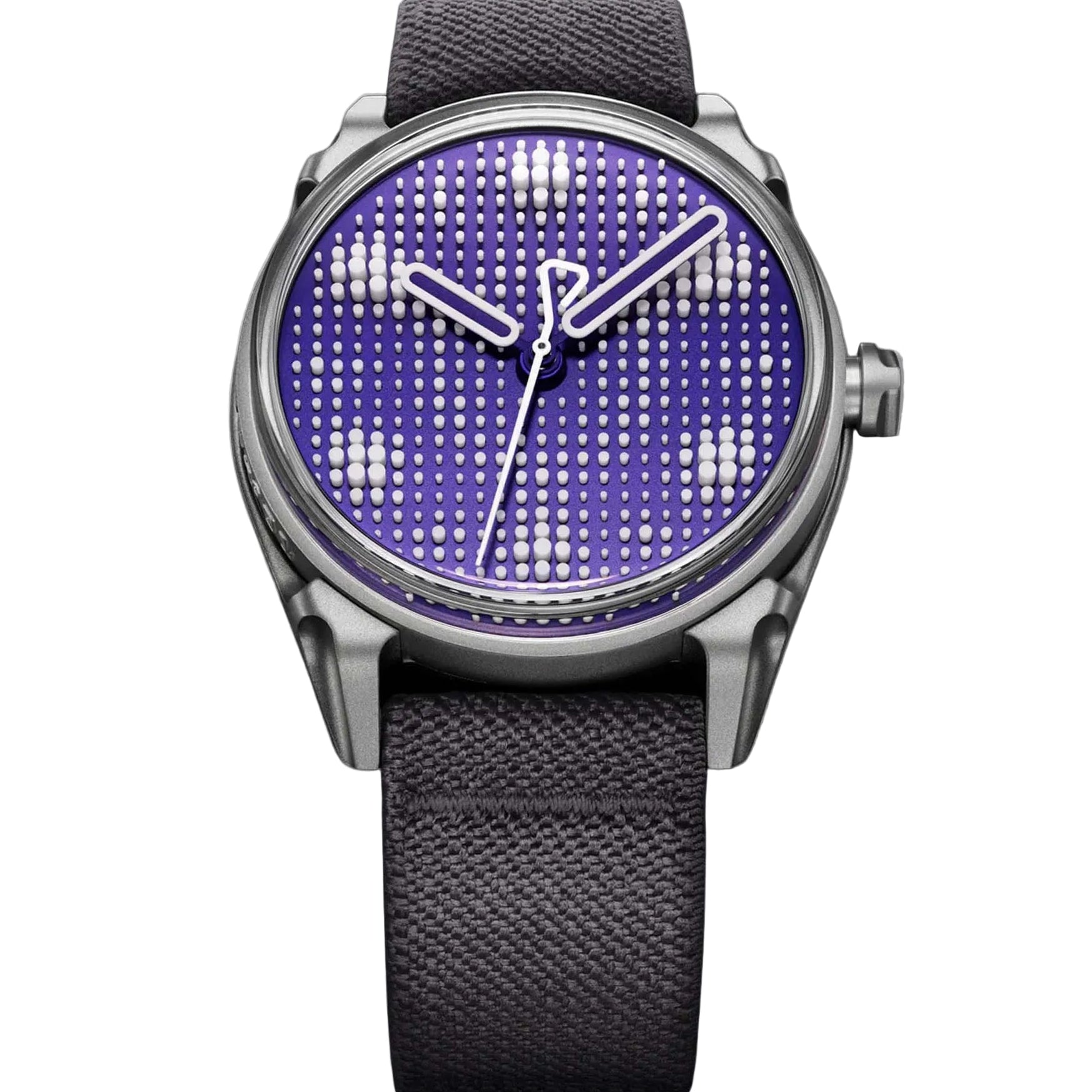 Discover the Kollokium Projekt 01 Variant F, a limited edition of 399 featuring violet Super Luminova Lichtblock technology and an industrial die cast steel case.