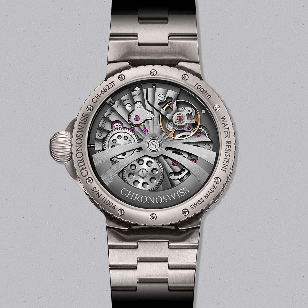 Discover the Chronoswiss Pulse One Blue, a modern titanium regulator watch with retrograde seconds and 55 hour power reserve.