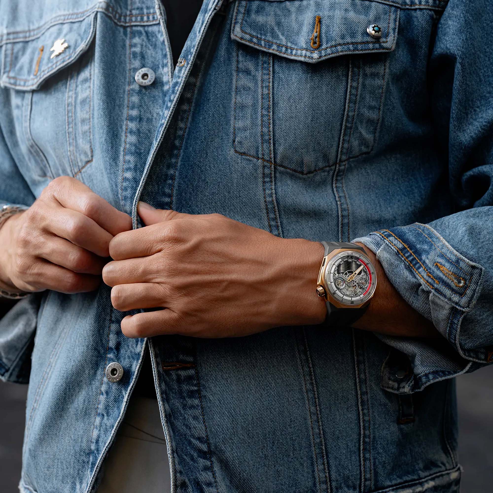 HYT’s S1 Series 5N Gold Titanium Red – where red fluid time indication meets 5N gold craftsmanship. Available now at Swiss Gallery London.