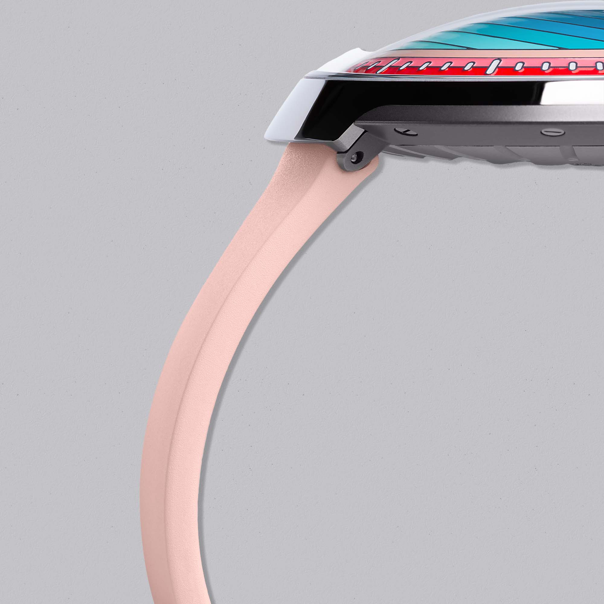 Ressence Type 8 DE1 Pink features orbital hours and minutes in a lightweight titanium case — refined, modern, and limited in design.