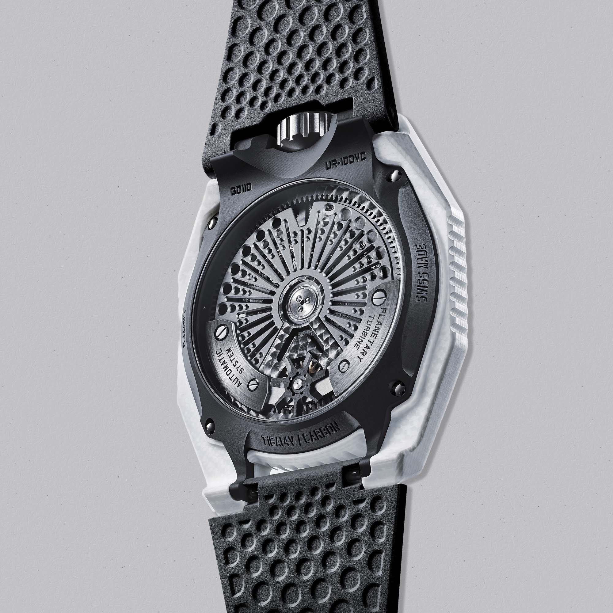 Discover the URWERK UR-100V LightSpeed Ceramic. A mechanical interpretation of light travel through space, crafted in advanced white ceramic.