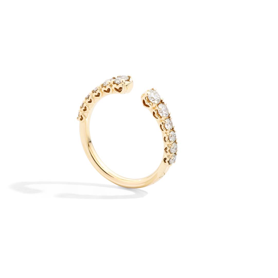 Discover the ANNIVERSARY MORE half eternity ring in yellow gold, combining brilliant diamonds with a classic golden glow for effortless everyday luxury.
